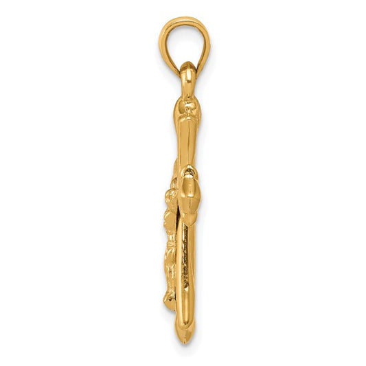 10kt Yellow Gold Reversible Crucifix /Cross Pendant