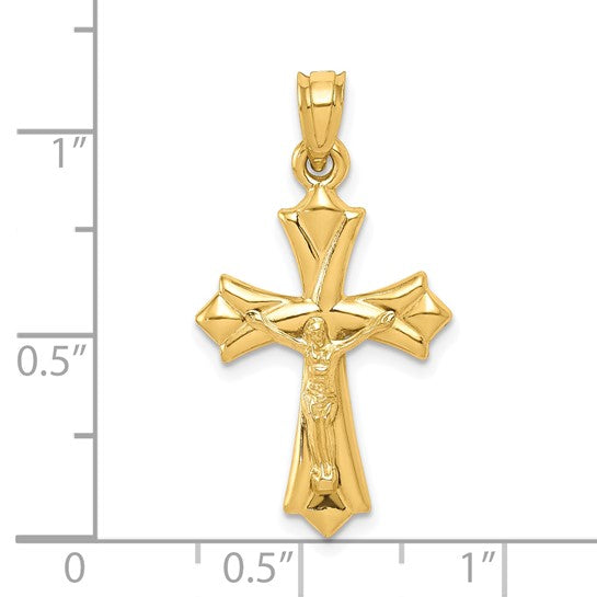 10kt Yellow Gold Reversible Crucifix /Cross Pendant