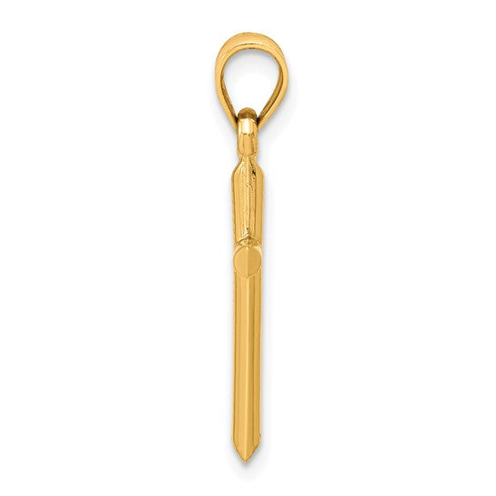 10kt Yellow Gold Polished Hollow Cross Pendant