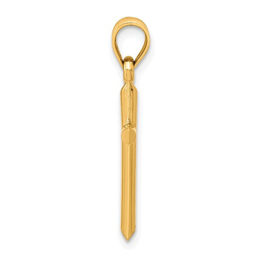 10kt Yellow Gold Polished Hollow Cross Pendant