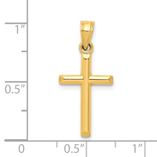 10kt Yellow Gold Polished Hollow Cross Pendant