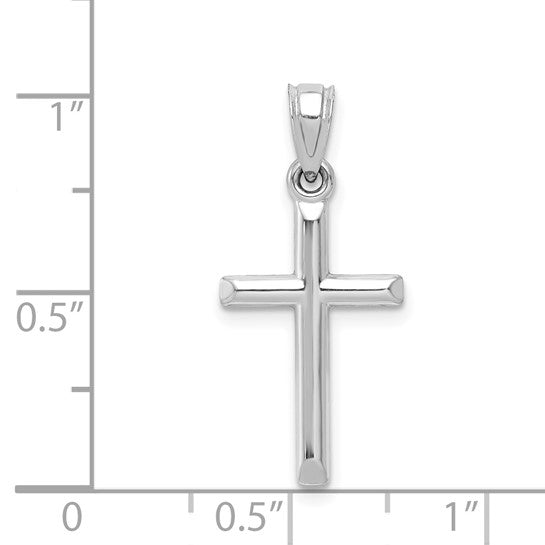 10kt White Gold Hollow Cross Pendant