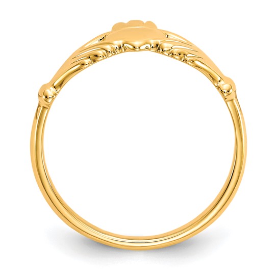 10kt Yellow Gold Polished Claddagh Ring