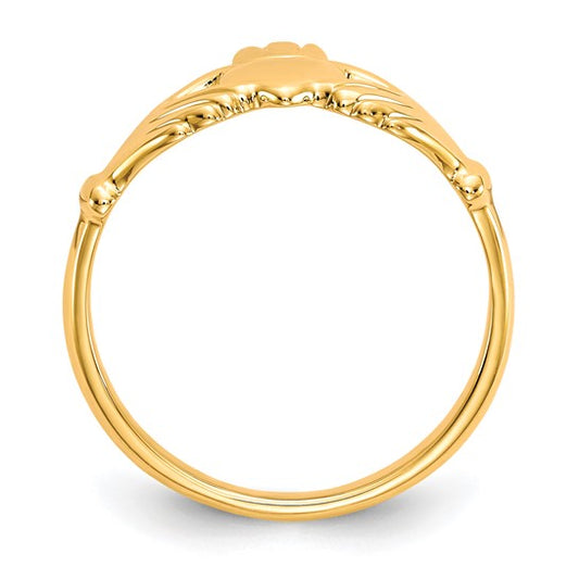 10kt Yellow Gold Polished Claddagh Ring