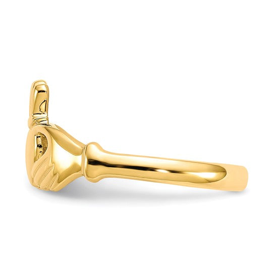 10kt Yellow Gold Polished Claddagh Ring