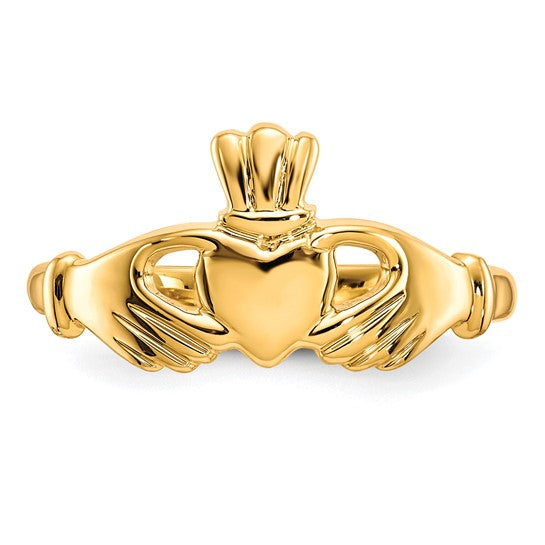 10kt Yellow Gold Polished Claddagh Ring
