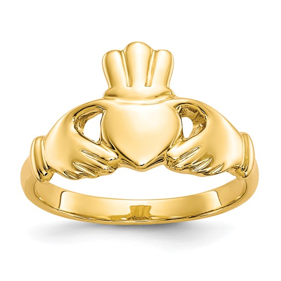 10kt Yellow Gold Polished Claddagh Ring