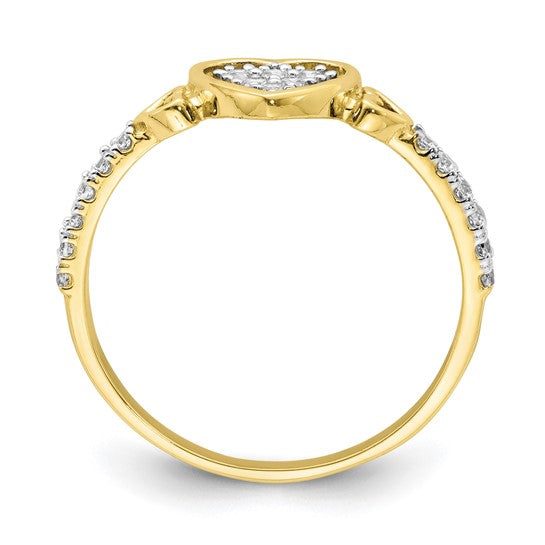 10kt Yellow Gold CZ Fancy Heart Ring