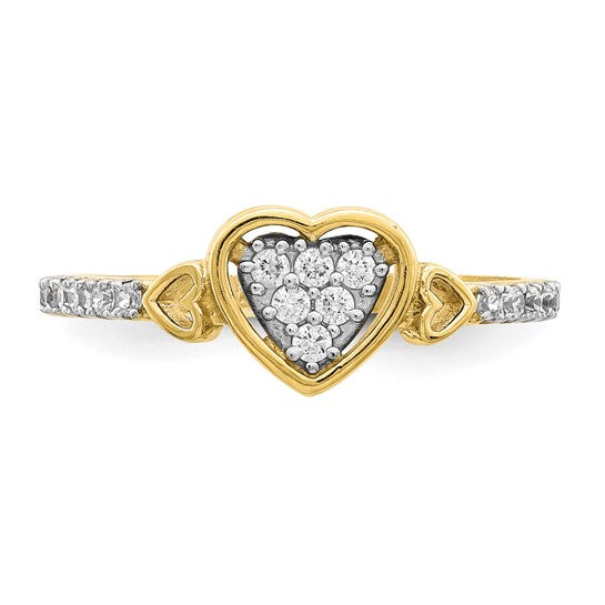 10kt Yellow Gold CZ Fancy Heart Ring