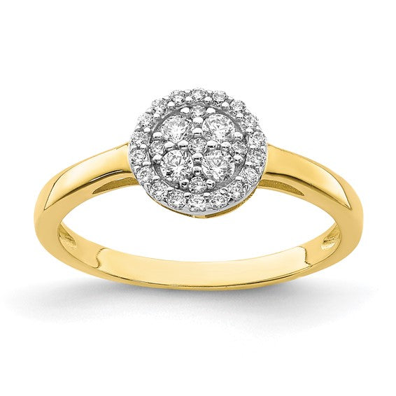 10KT Yellow Gold Circle CZ Fancy Ring