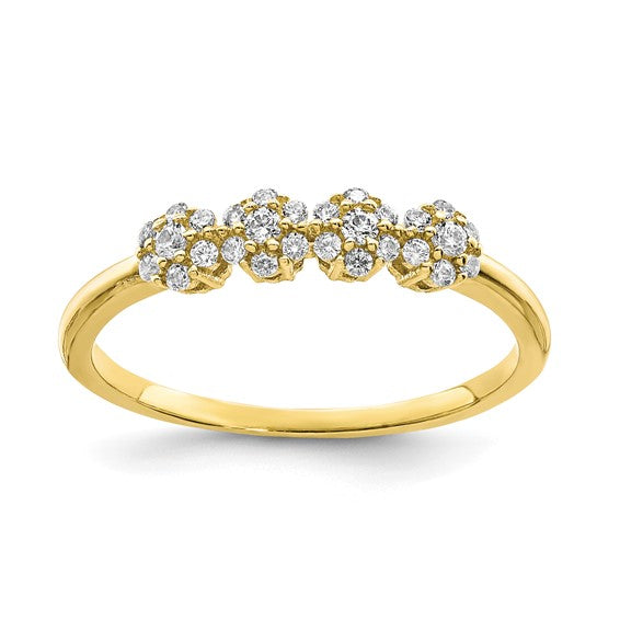 10KT Yellow Gold CZ Stackable Ring