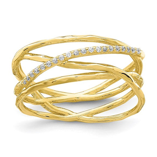 10KT Yellow Gold CZ Ring