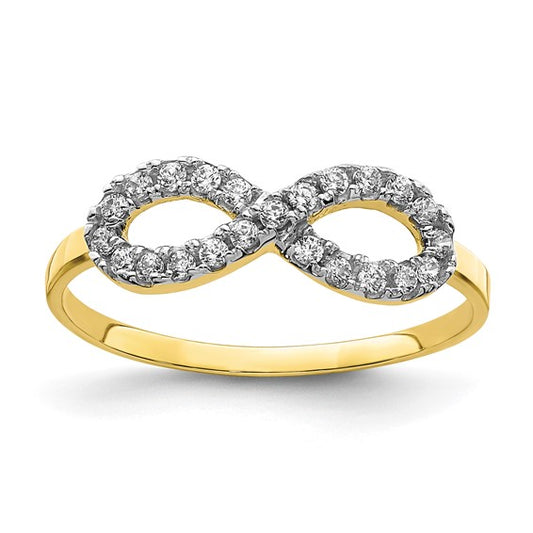 10KT Yellow Gold CZ Infinity Ring