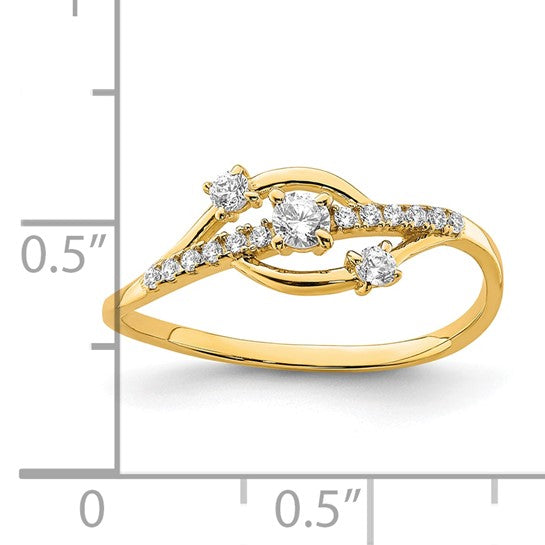 10KT Yellow Gold CZ Fancy Ring