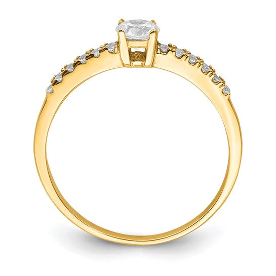 10KT Yellow Gold CZ Fancy Ring