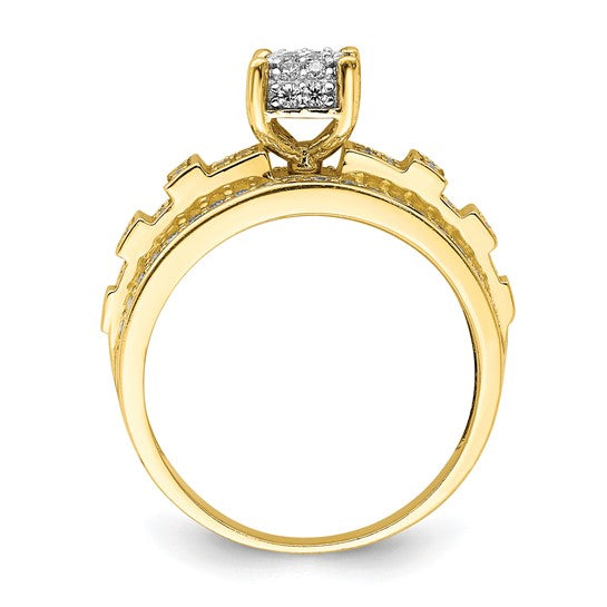 10KT Yellow Gold CZ Micropave Ring