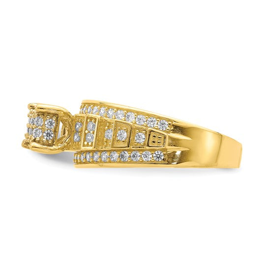 10KT Yellow Gold CZ Micropave Ring