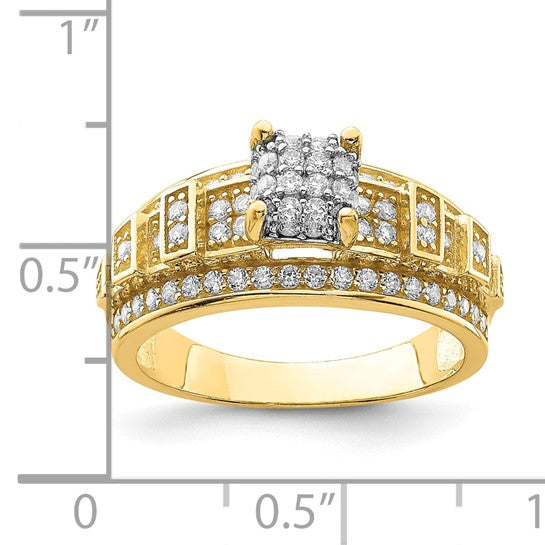 10KT Yellow Gold CZ Micropave Ring