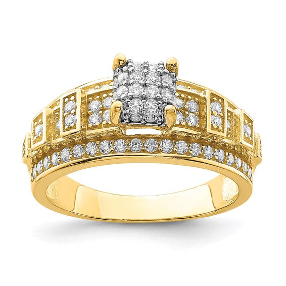 10KT Yellow Gold CZ Micropave Ring