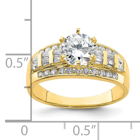 10KT Yellow Gold CZ Micropave Ring