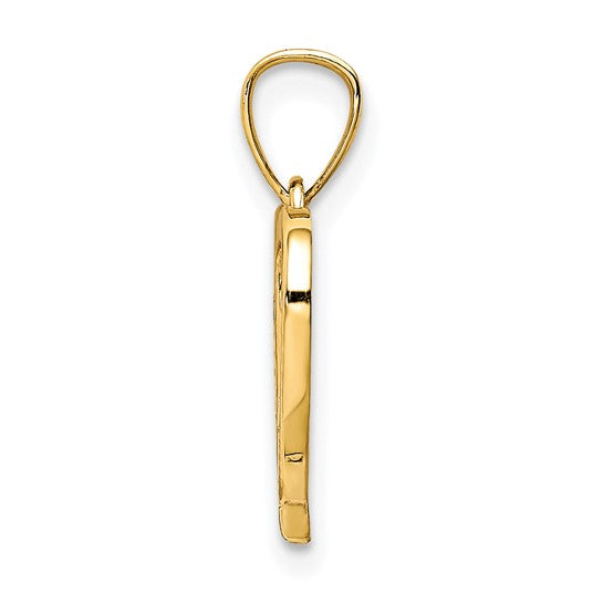 10kt Yellow Gold CZ Heart Pendant