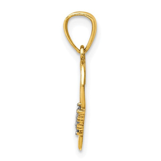 10kt Yellow Gold CZ Heart Pendant