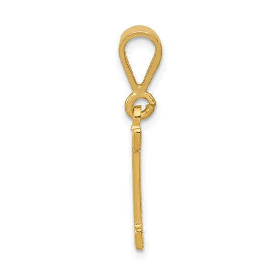 10KT Yellow Gold Initial I Pendant