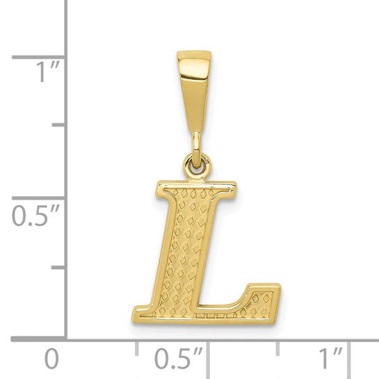 10KT Yellow Gold Initial L Pendant