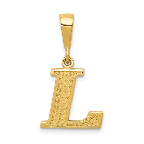 10KT Yellow Gold Initial L Pendant