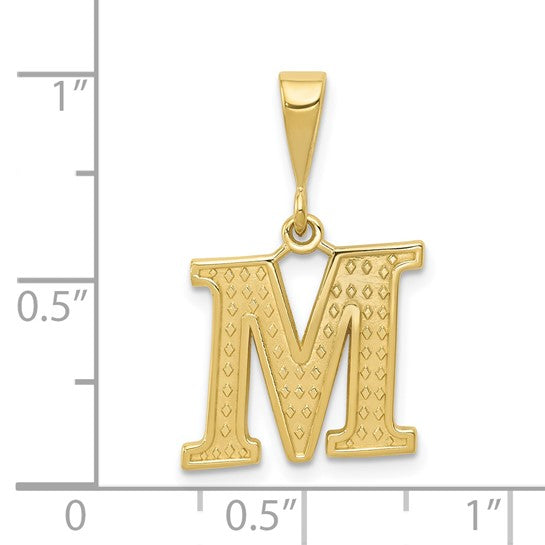 10KT Yellow Gold Initial M Pendant