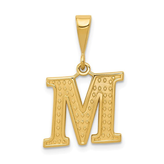 10KT Yellow Gold Initial M Pendant