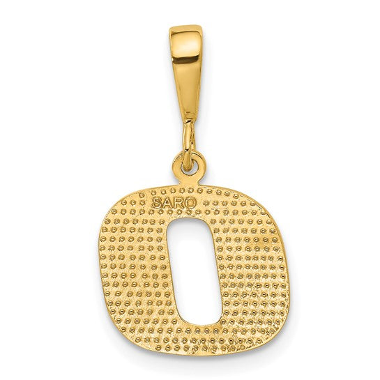 10KT Yellow Gold Initial O Pendant