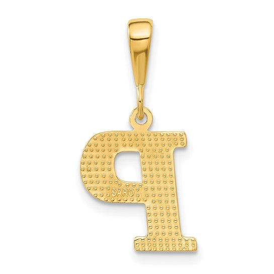 10KT Yellow Gold Initial P Pendant