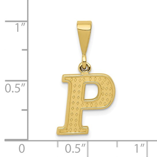 10KT Yellow Gold Initial P Pendant