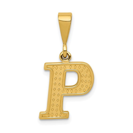 10KT Yellow Gold Initial P Pendant