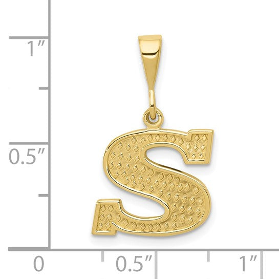 10KT Yellow Gold Initial S Pendant