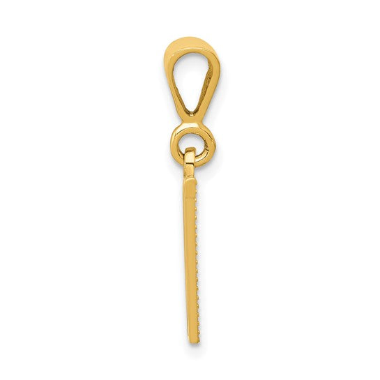 10KT Yellow Gold Initial V Pendant