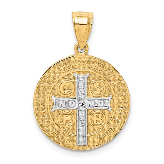 10KT Yellow Gold W/Rhodium San Benito Medal Pendant