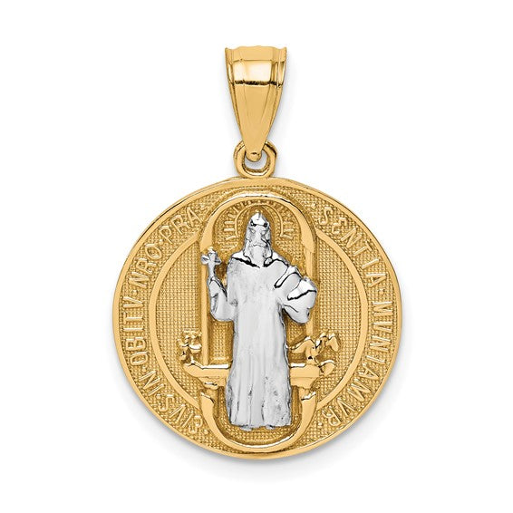10KT Yellow Gold W/Rhodium San Benito Medal Pendant