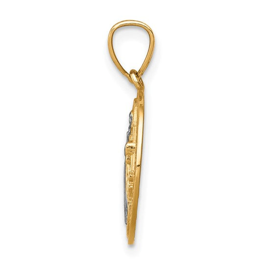 10KT Yellow Gold W/Rhodium San Benito Medal Pendant