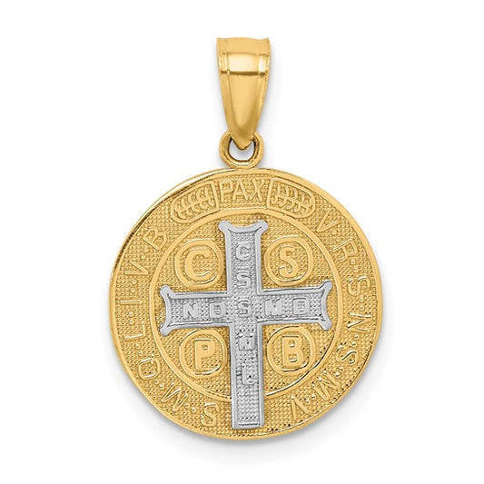 10KT Yellow Gold W/Rhodium San Benito Medal Pendant