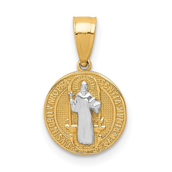 10KT Yellow Gold W/Rhodium San Benito Medal Pendant
