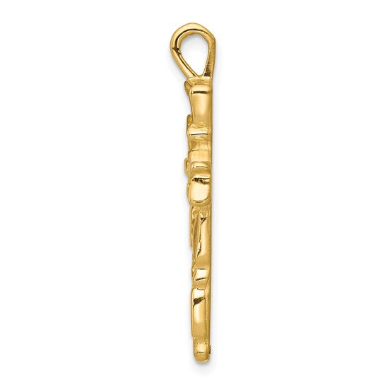 10kt Yellow Gold Nugget Cross Pendant