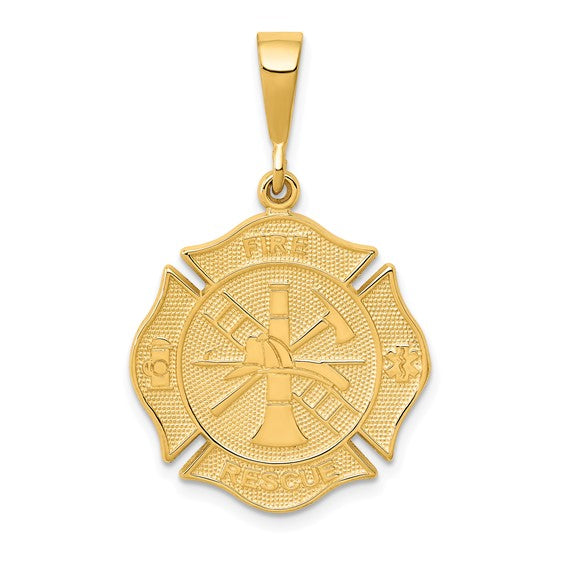 10kt Yellow Gold Fire Rescue Pendant