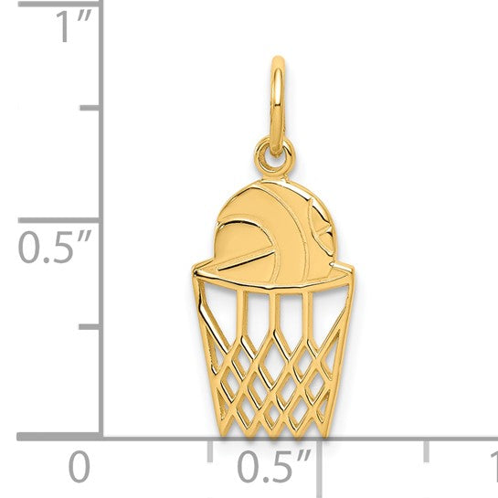 10KT Yellow Gold Basketball Charm