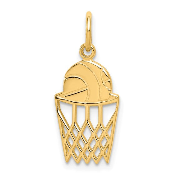 10KT Yellow Gold Basketball Charm