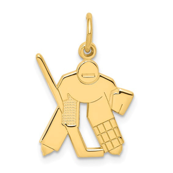 10KT Yellow Gold Hockey Charm
