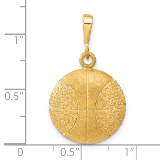 10kt Yellow Gold Basketball Charm