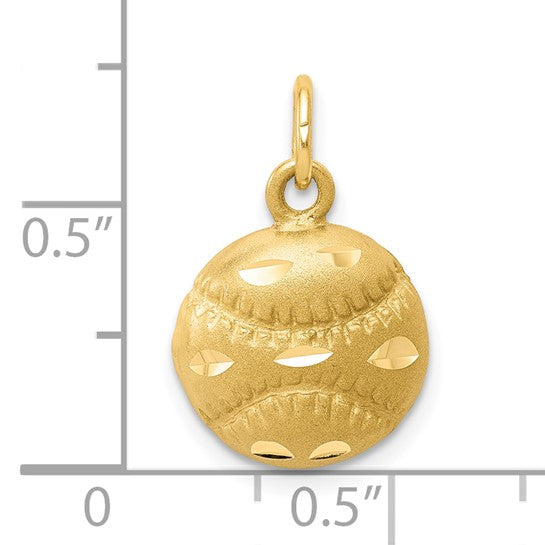 10KT Yellow Gold Baseball Charm