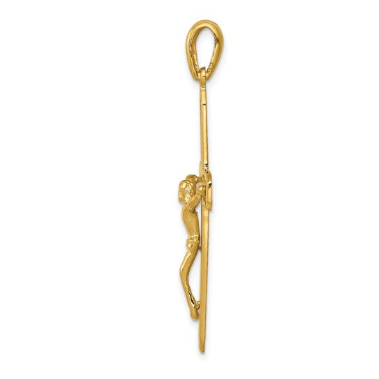 10kt Yellow Gold Polished Crucifix Pendant